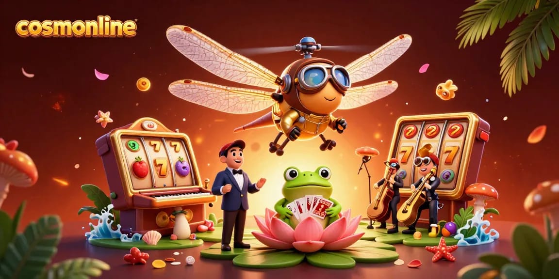 Experience gaming at cosmonline with vibrant characters and exciting slot elements