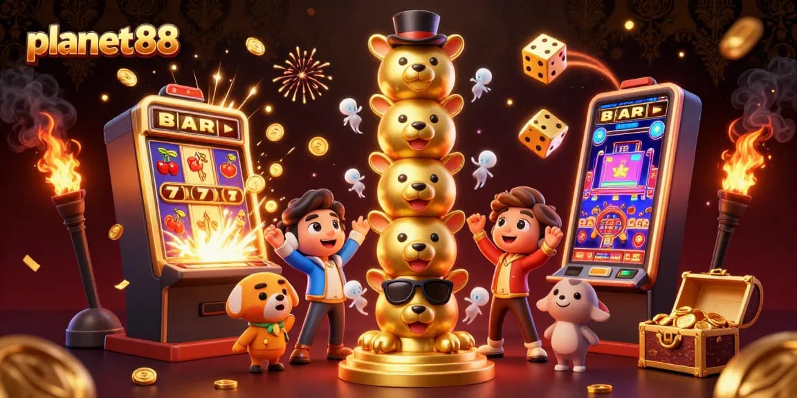 Experience the thrill of winning with planet88's dynamic jackpot slot scene rich in color and excitement