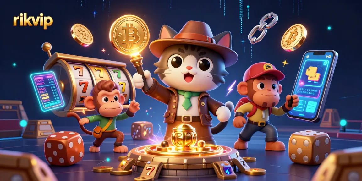 Win big at rikvip with an exciting treasure hunt led by a daring explorer cat and a clever monkey.