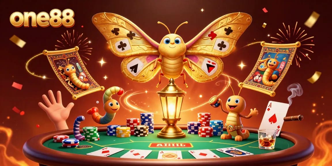 Experience dynamic gameplay action at one88 with a rich 3D illustration of casino elements.