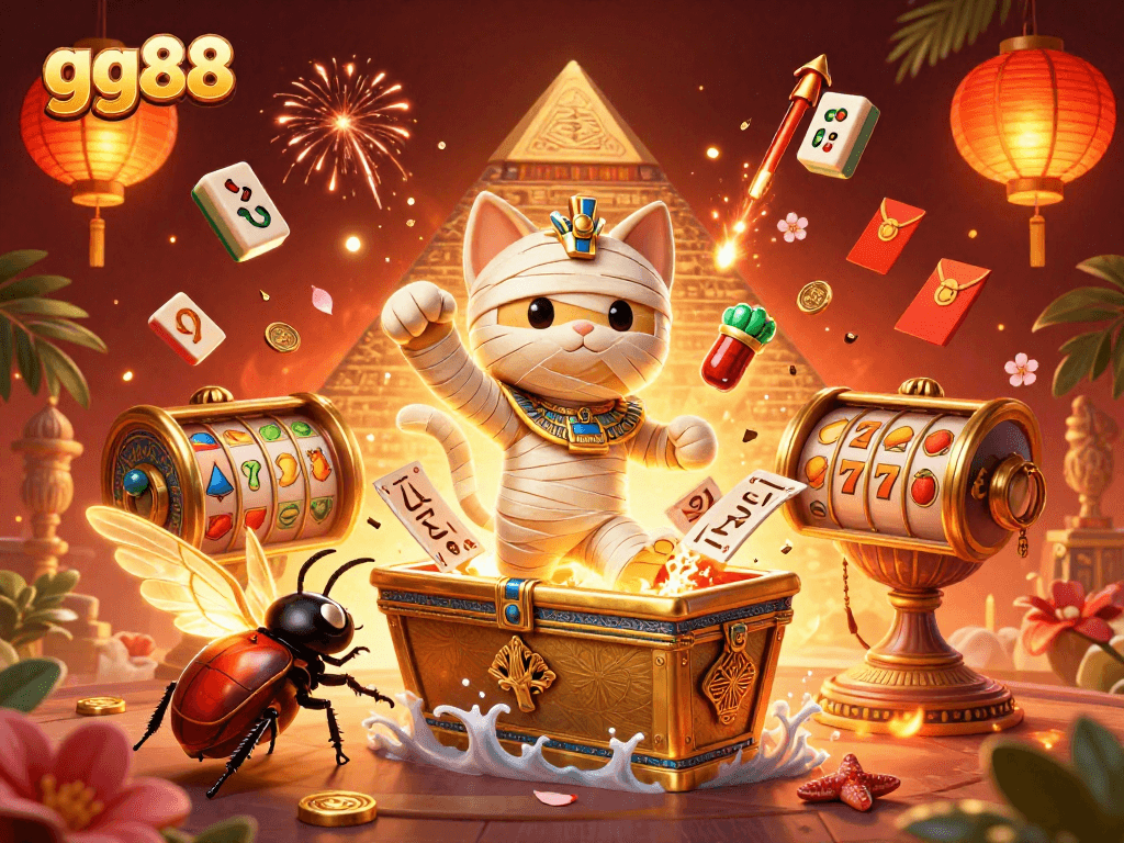 Join the action at gg88, featuring a vibrant display of gaming elements and entertaining characters.