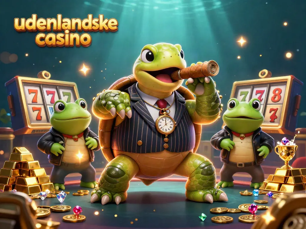 Play slots at udenlandske casino with a giant turtle in a mobster suit and dazzling treasures