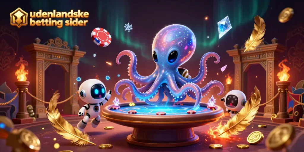 Experience the excitement of udenlandske betting sider with a vibrant 3D illustration of alien casino action.