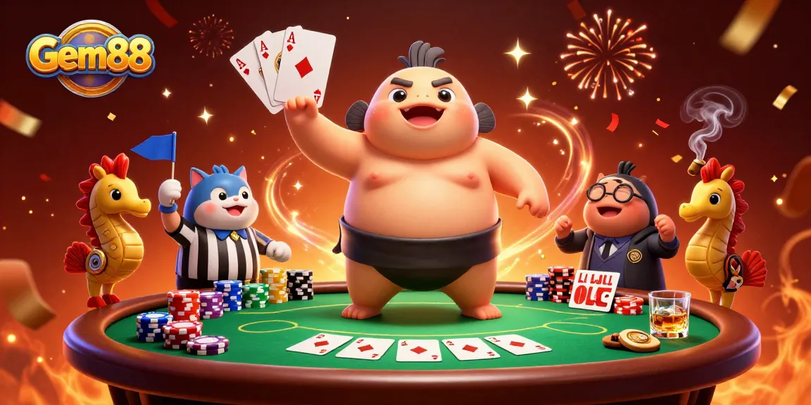 Engage in thrilling gameplay experiences at Gem88 with this vibrant underwater poker scene.