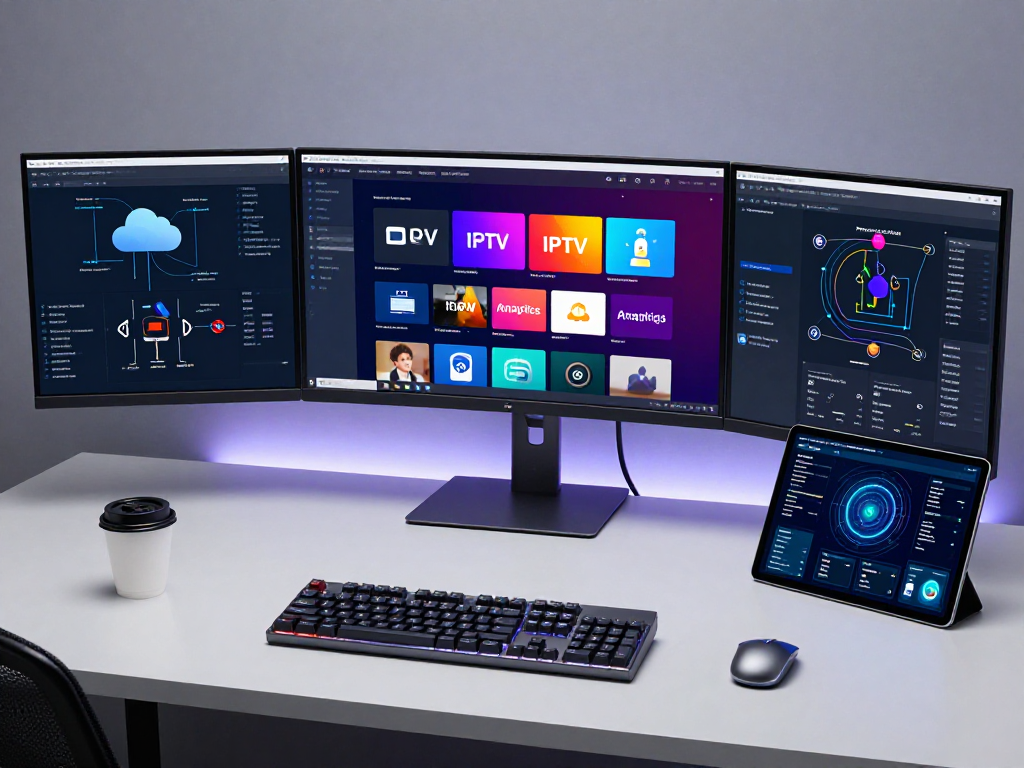 IPTV subscription reseller in a cloud computing environment showcasing robust cybersecurity and advanced SaaS solutions.