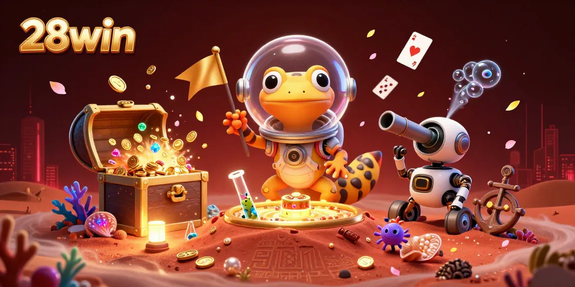 Experience a thrilling win at the 28win casino with a vibrant Martian scene full of treasures.
