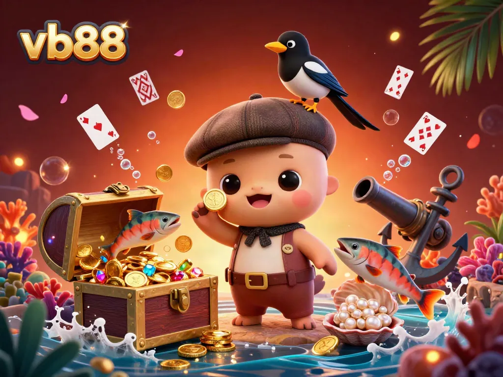 Experience exciting gameplay with vb88 through this vibrant underwater casino illustration featuring iconic characters.