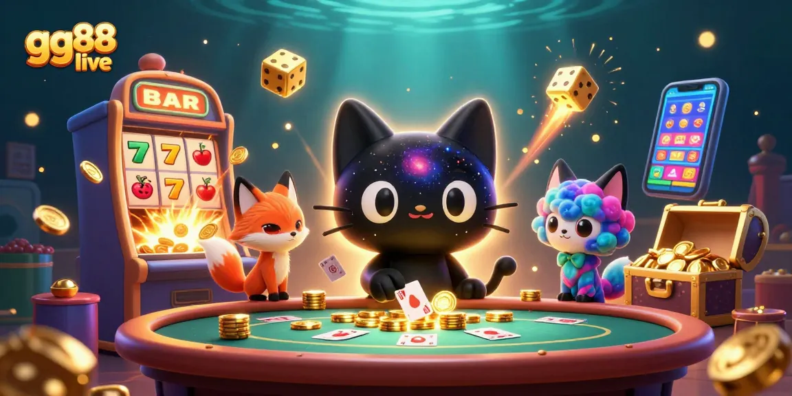 Experience thrilling wins at gg88 live with vibrant 3D casino elements and captivating characters.