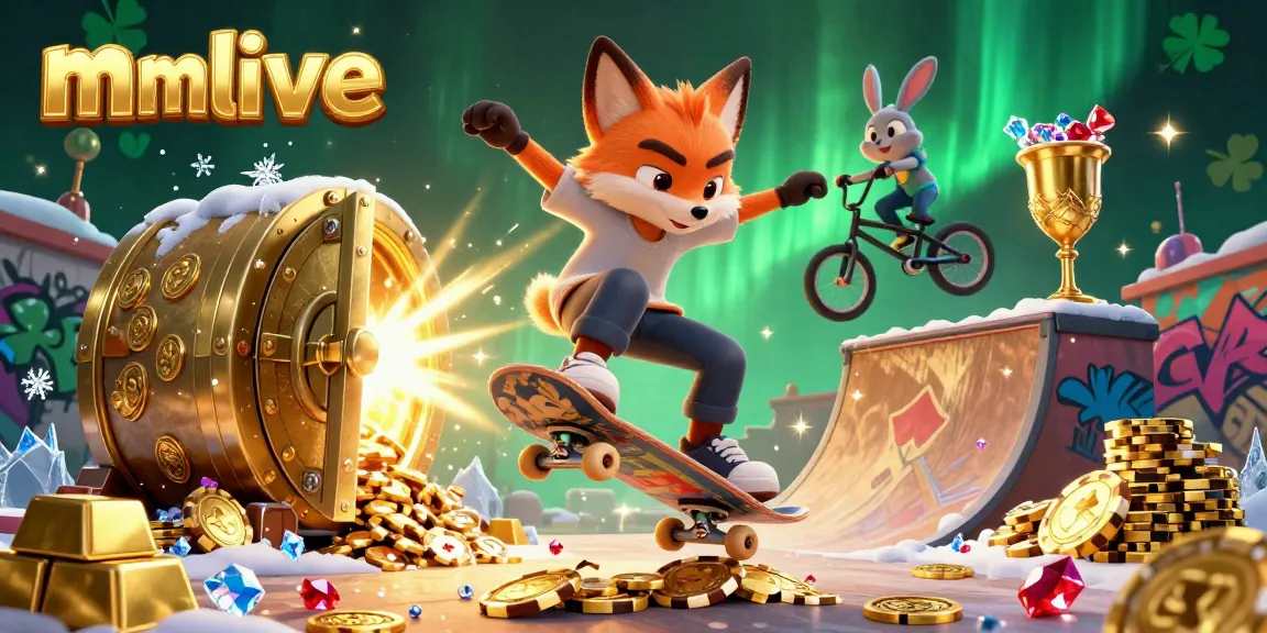 Experience the excitement of mmlive with dynamic characters and rich casino elements in a vibrant scene.