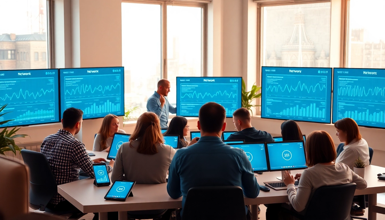 快连官网 interface displayed on multiple devices in a modern digital workspace, showcasing innovative connectivity solutions.