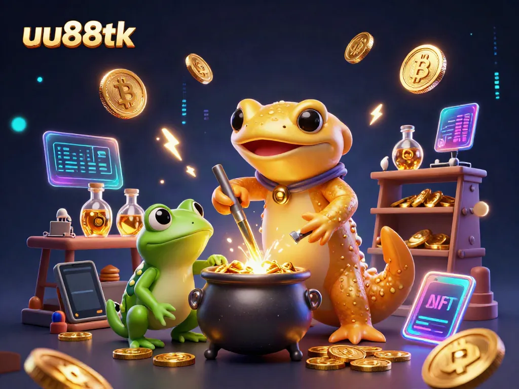 Engage with exciting gameplay at uu88tk as golden salamander and frog alchemist create gold in a vibrant casino setting.