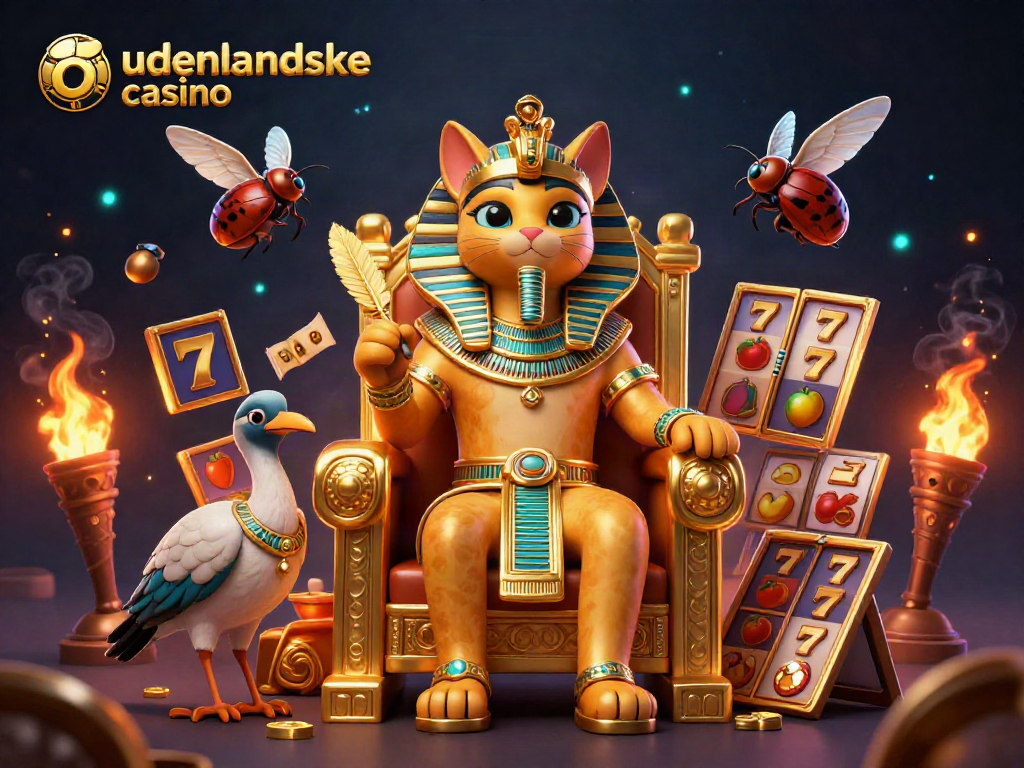 Experience the thrill of udenlandske casino with vibrant Egyptian-themed gaming elements and characters.