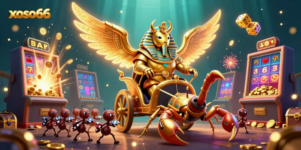 Experience the thrill of xoso66 in a vibrant casino scene filled with winning jackpots and dynamic surprises.