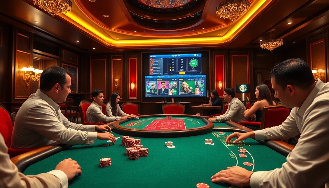 Experience a thrilling poker game ambiance featuring BJ 88, with vibrant chips and captivated players.