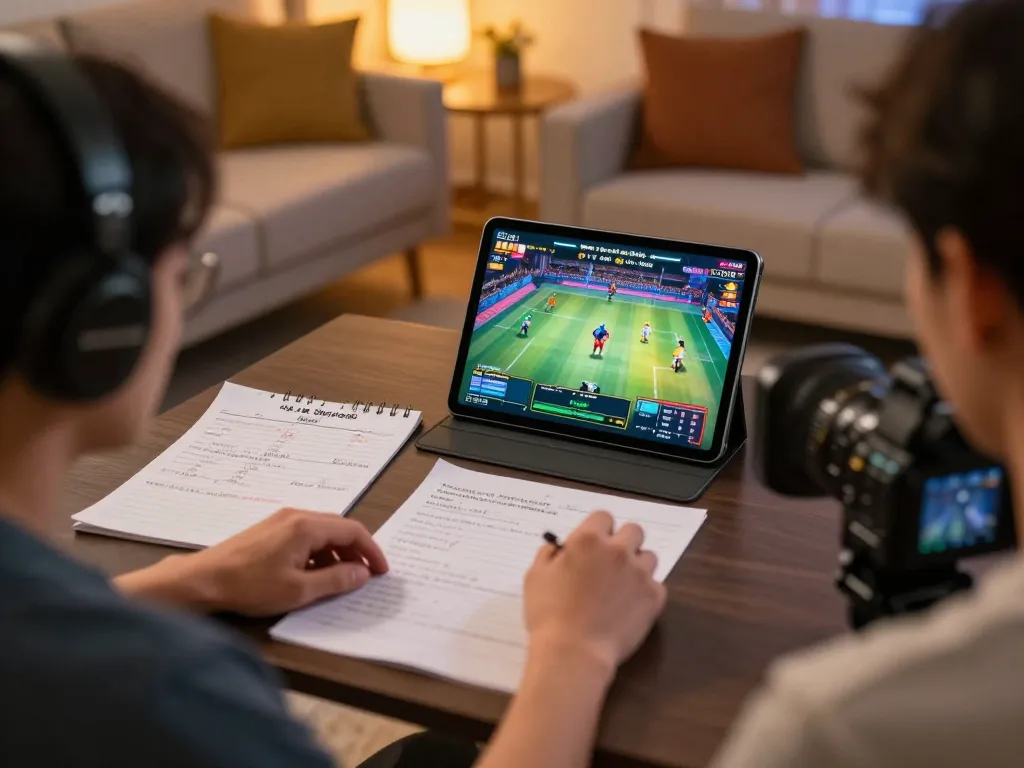 Watch đá gà trực tiếp online with an engaging tablet setup and strategic notes