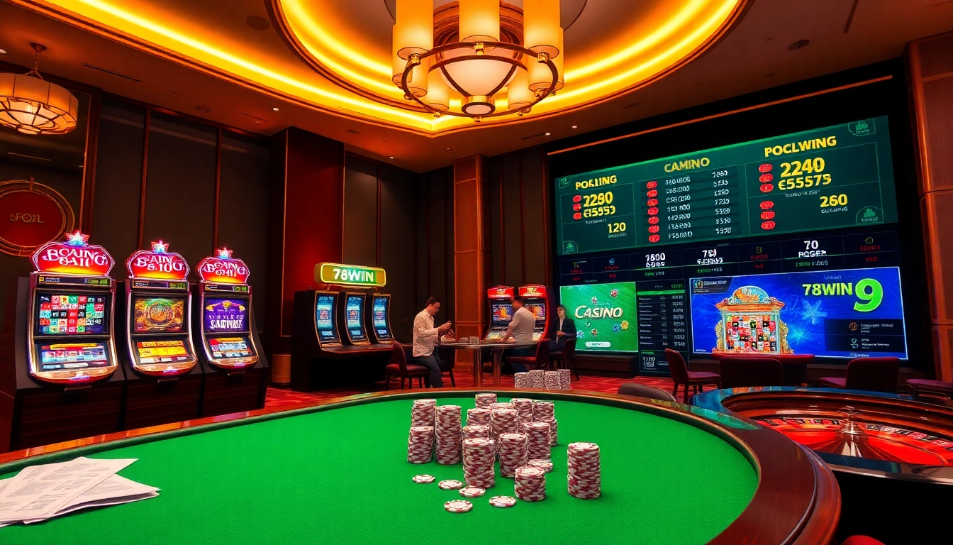 Experience thrilling online gameplay at 78win.dental featuring vibrant casino elements.