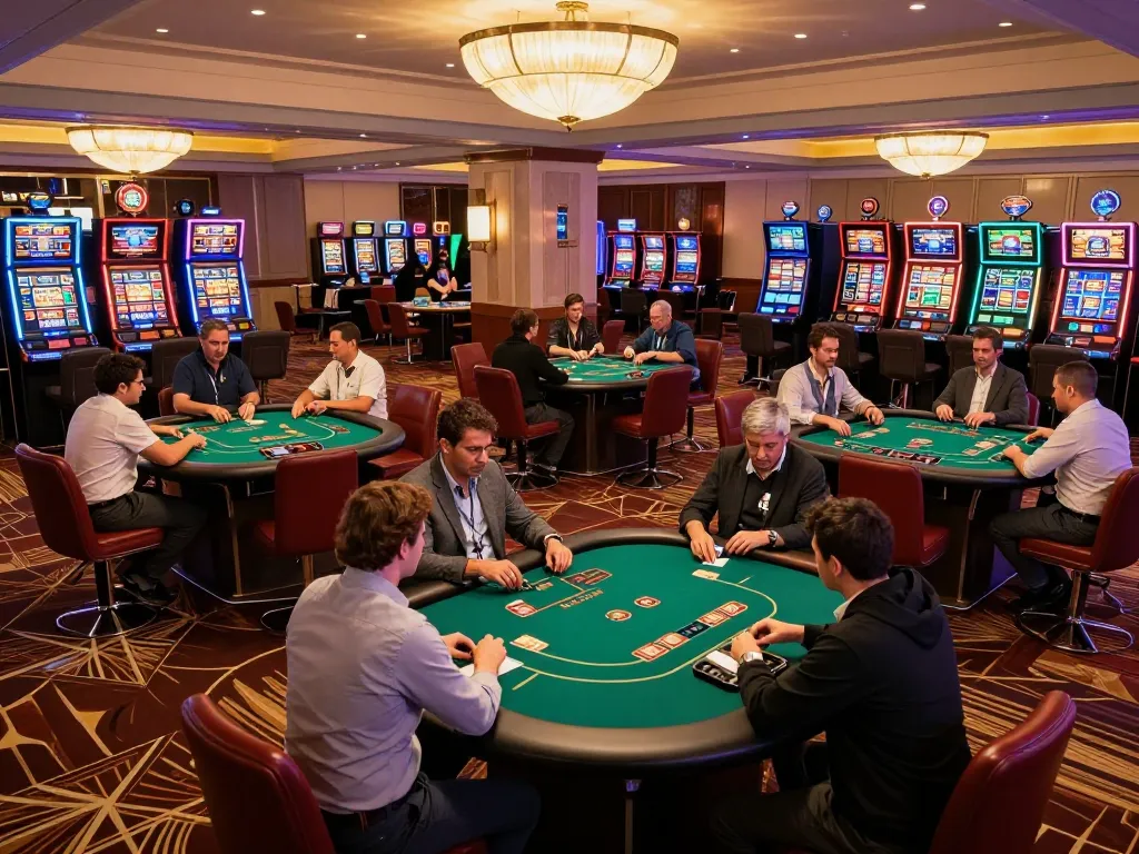Players enjoying strategy gameplay at lucky88s casino tables with vibrant atmosphere