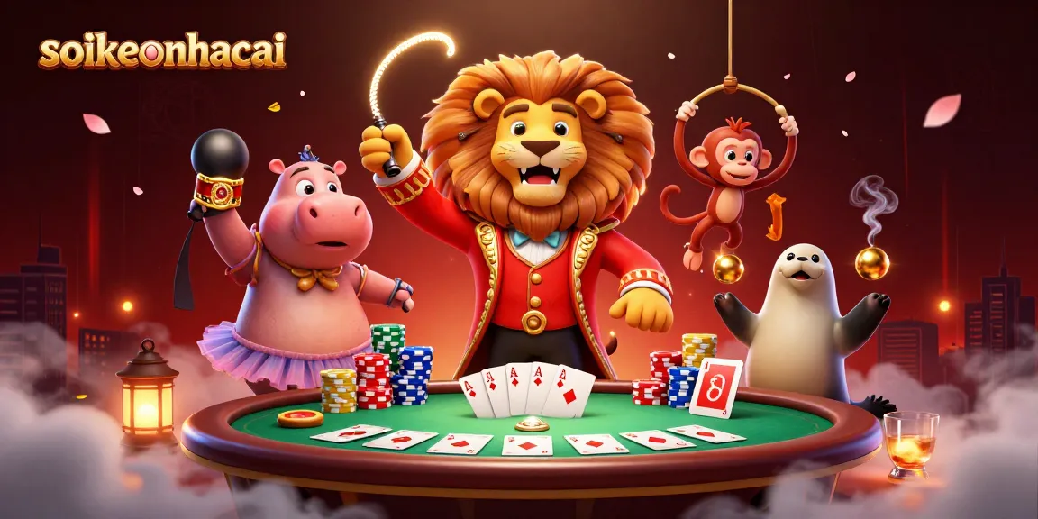 Engage in thrilling sports betting with soikeonhacai's vibrant scene of poker action and colorful characters.