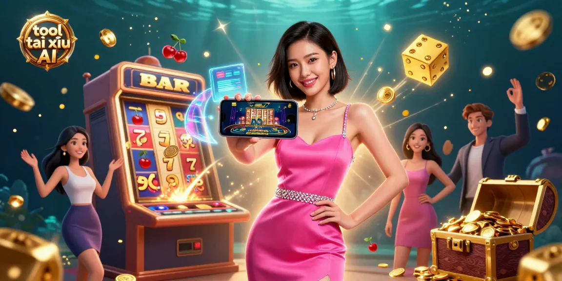Engage with the tool tài xỉu AI through a stunning visual showcasing mobile gaming action and winning opportunities.