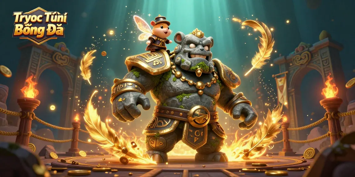 Experience Trực Tiếp Bóng Đá magic with a golem guardian and fairy in a thrilling gambling scene