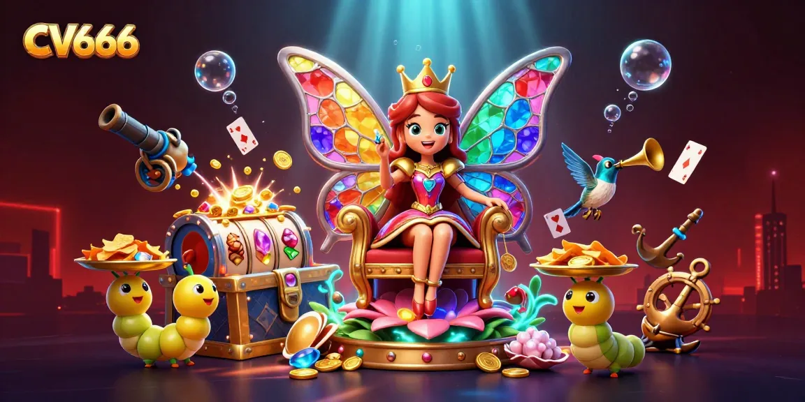 Experience thrilling gaming action at CV666 with vibrant 3D illustration showcasing the exciting casino atmosphere.
