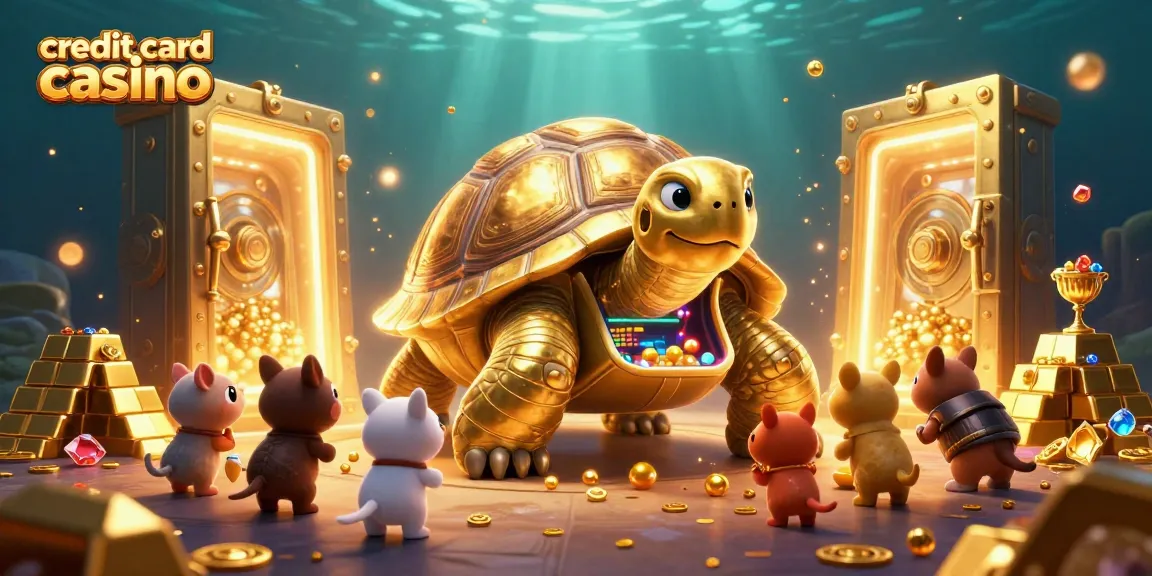 Experience the excitement of a credit card casino with vibrant characters and gambling elements.