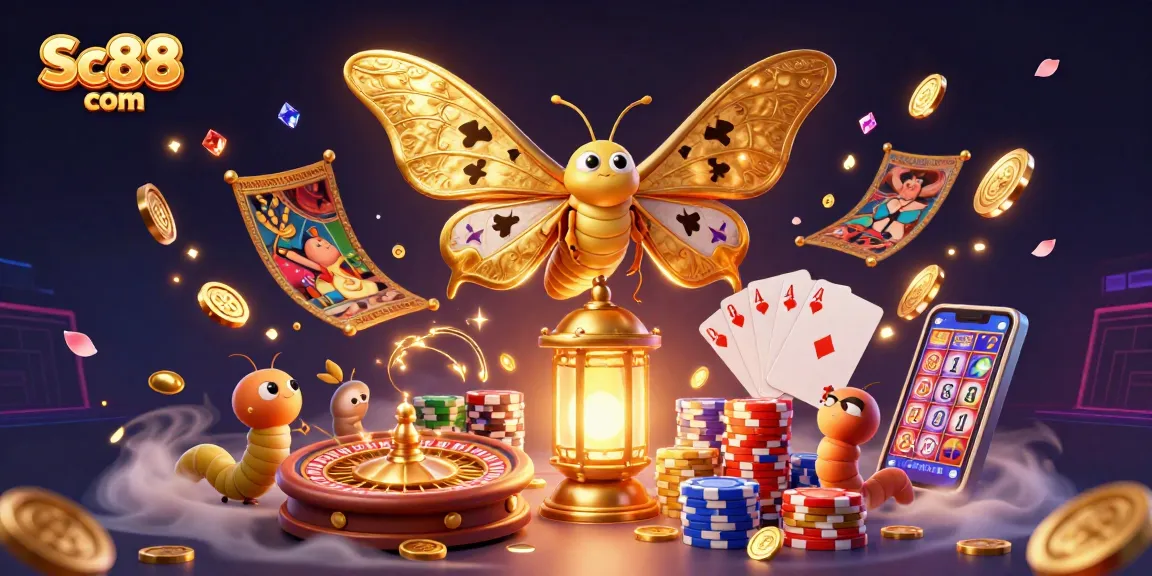 Engage in thrilling gaming at Sc88 com with vibrant casino action featuring an atlas moth and rich gaming elements.